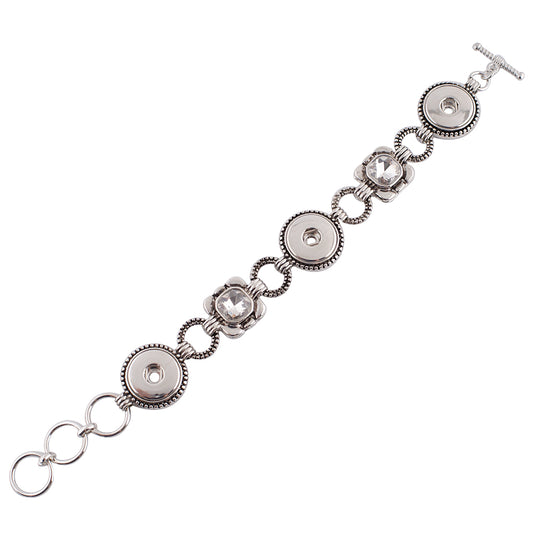 21104 - Snap Jewelry - 20mm - Bracelet - Metal - 3 Snaps