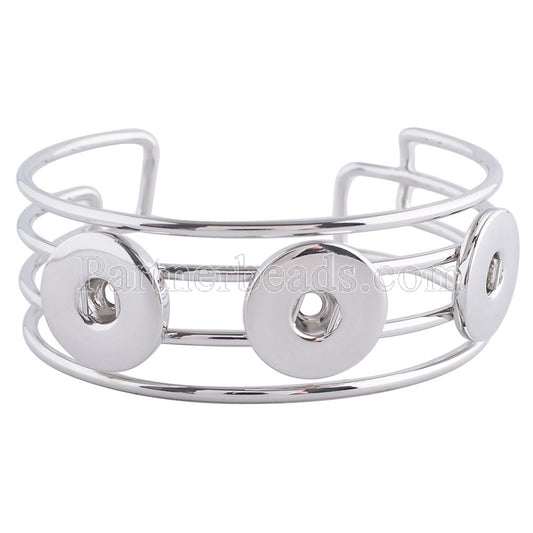 21107 - Snap Jewelry - 20mm - Bracelet - Metal - 3 Snaps