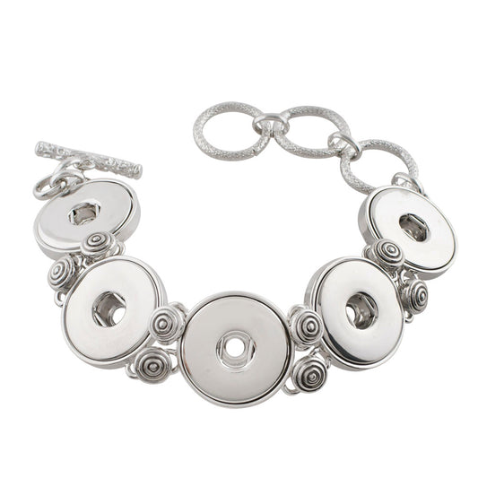 21109 - Snap Jewelry - 20mm - Bracelet - Metal - 5 Snaps