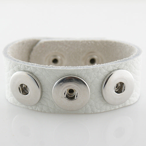 21234 - Snap Jewelry - 20mm - Bracelet - Leather - 3 Snaps