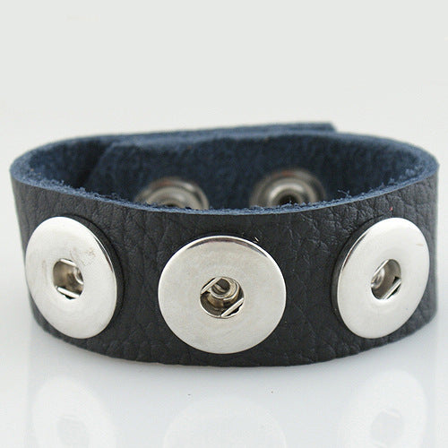 21235 - Snap Jewelry - 20mm - Bracelet - Leather - 3 Snaps