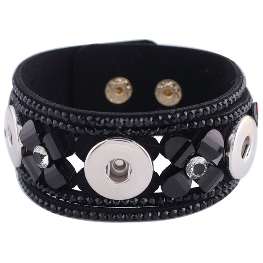 21265 - Snap Jewelry - 20mm - Bracelet - Leather - 3 Snaps