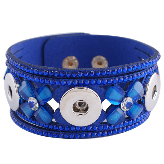 21266 - Snap Jewelry - 20mm - Bracelet - Leather - 3 Snaps