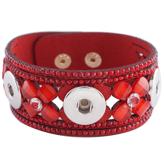 21267 - Snap Jewelry - 20mm - Bracelet - Leather - 3 Snaps