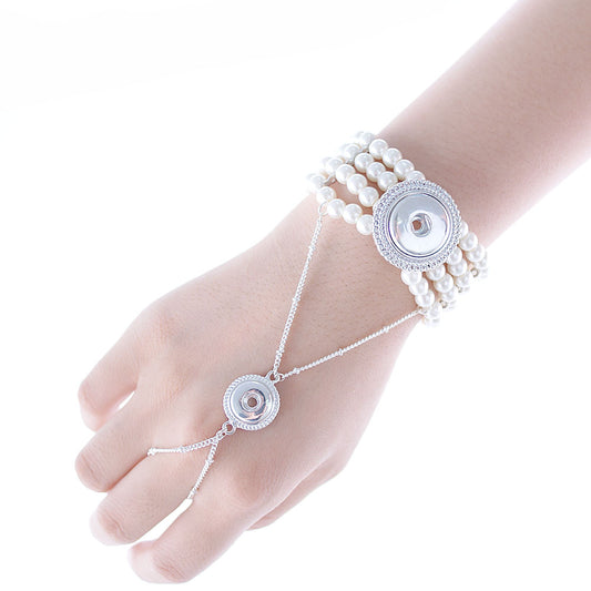 21401 - Snap Jewelry - 20mm/12mm - Bracelet - Pearls - 2 Snaps