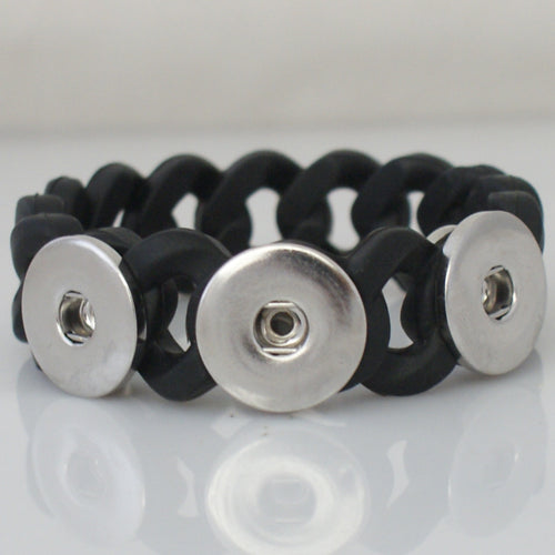 21616 - Snap Jewelry - 20mm - Bracelet - Silicone - 3 Snaps