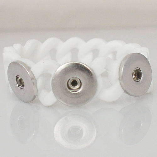 21617 - Snap Jewelry - 20mm - Bracelet - Silicone - 3 Snaps