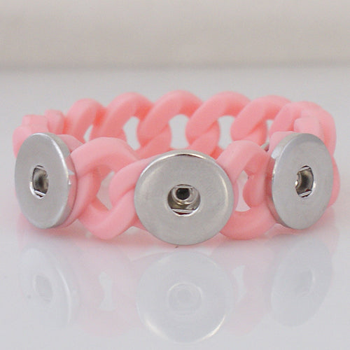 21619 - Snap Jewelry - 20mm - Bracelet - Silicone - 3 Snaps