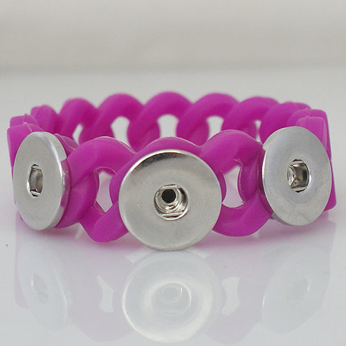 21620 - Snap Jewelry - 20mm - Bracelet - Silicone - 3 Snaps