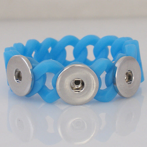 21621 - Snap Jewelry - 20mm - Bracelet - Silicone - 3 Snaps