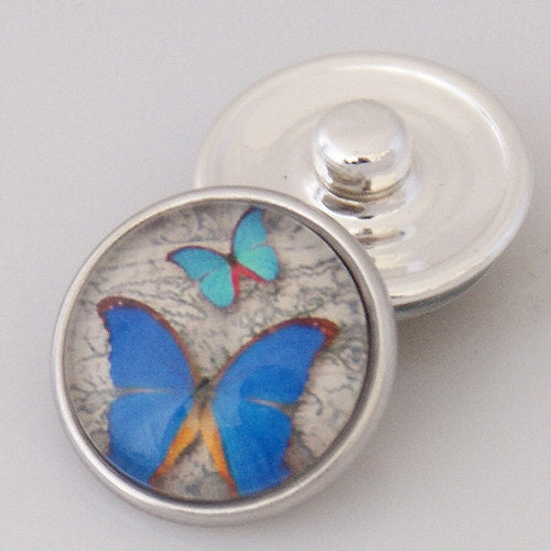 40003 - Snap - 20mm - Blue Butterflies