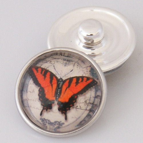 40004 - Snap - 20mm - Orange and Black Butterfly