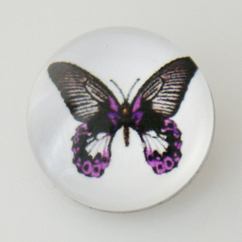 40008 - Snap - 20mm - Purple and Black Butterfly