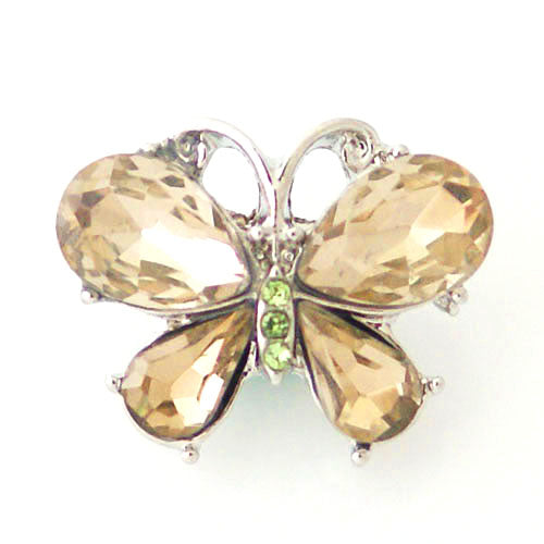 40022 - Snap - 20mm - Champagne Rhinestone Butterfly