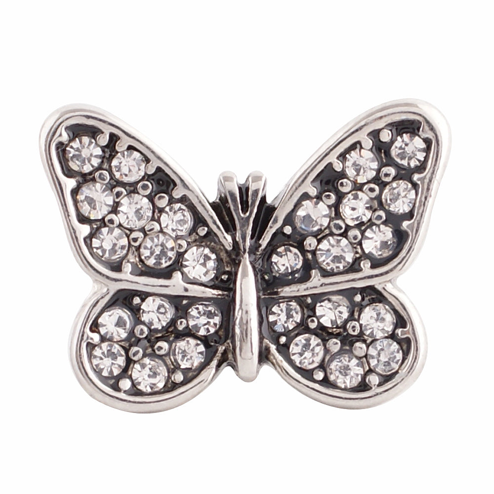 40027 - Snap - 20mm - Butterfly with Clear Rhinestones