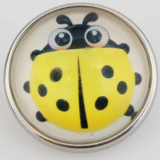40129 - Snap - 20mm - Yellow Ladybug with "Googly" Eyes