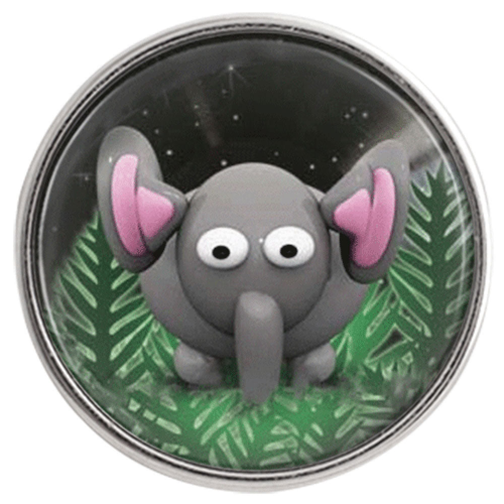 40197 - Snap - 20mm - Cute Elephant in Green Leaves