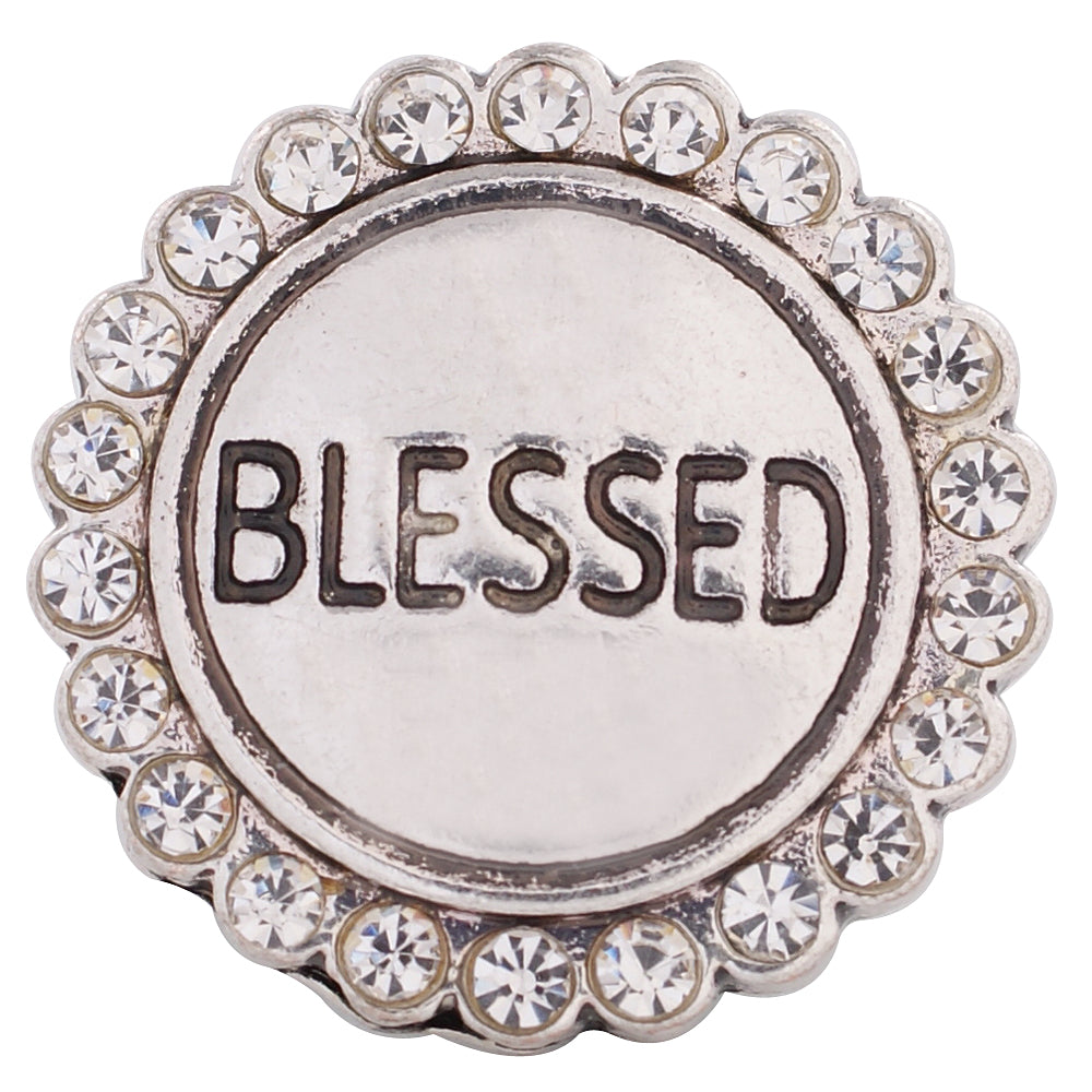 40311 - Snap - 20mm - BLESSED - Round with Rhinestones