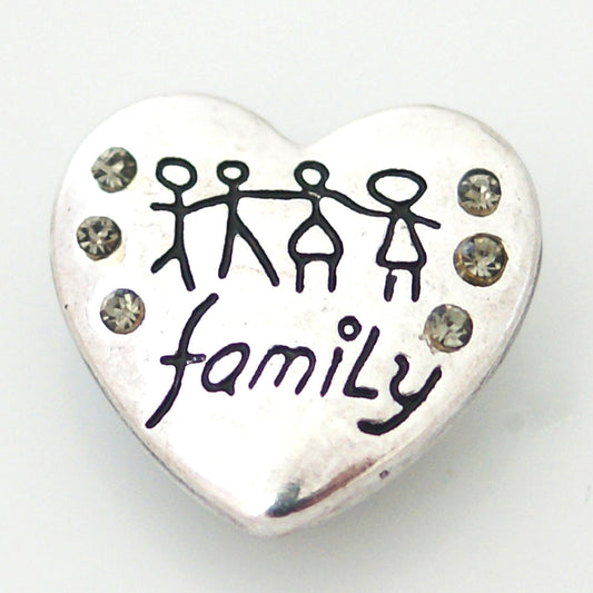 40334 - Snap - 20mm - Silver Heart - Family