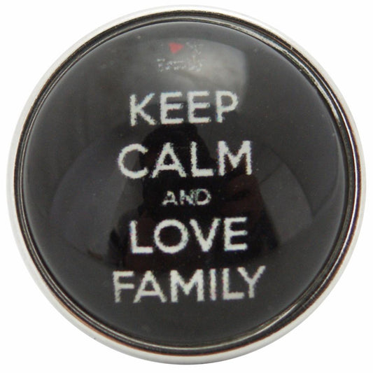 40337 - Snap - 20mm - Black Background - "Keep Calm and Love Family"