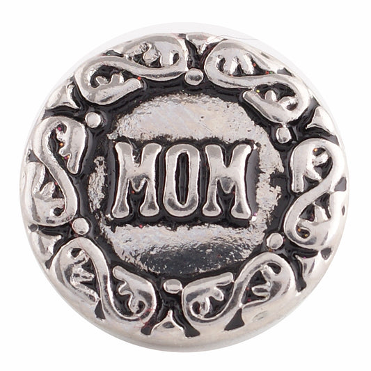 40348 - Snap - 20mm - Antique Silver "MOM"