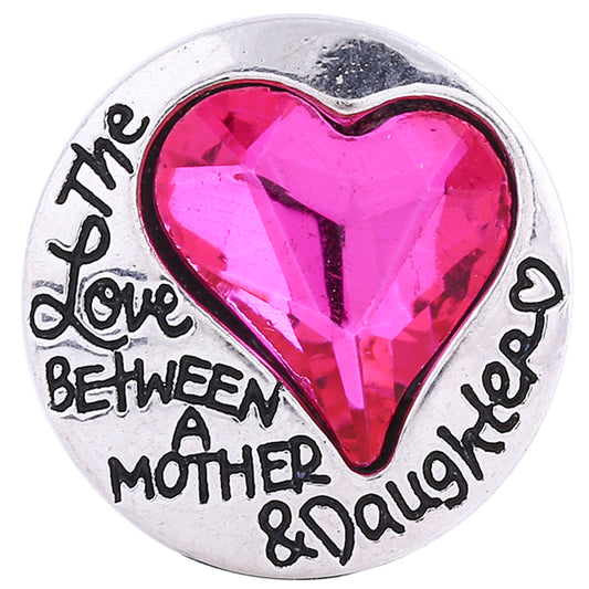 40363 - Snap - 20mm - Mother/Daughter Love - Dark Pink Heart