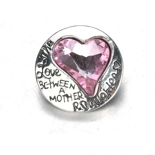 40364 - Snap - 20mm - Mother/Daughter Love - Pale Pink Heart