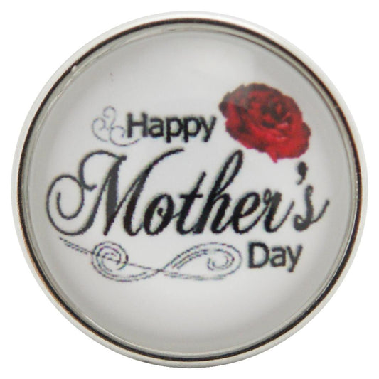 40373 - Snap - 20mm - "Happy Mother's Day" with Red Rose
