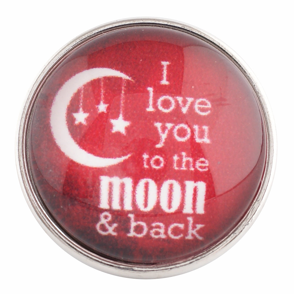 40400 - Snap - 20mm - "I love you to the moon and back" - Red