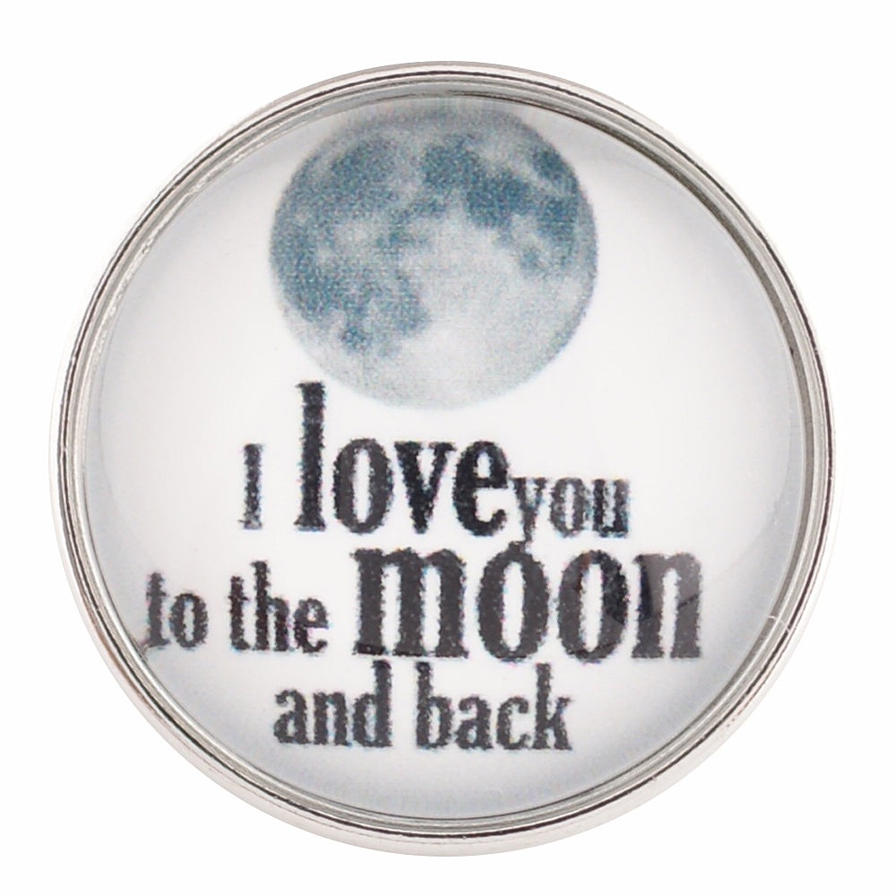 40402 - Snap - 20mm - "I love you to the moon and back" - White with Moon