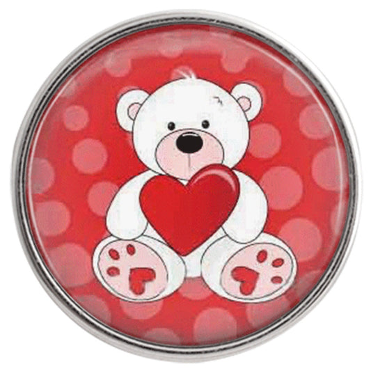 40406 - Snap - 20mm - Teddy Bear with Heart