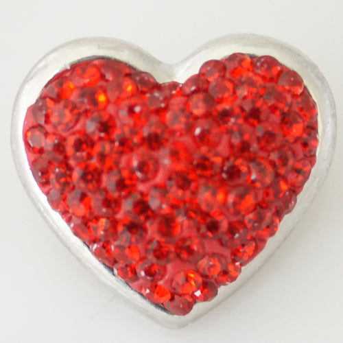 40420 - Snap - 20mm - Red Rhinestone Heart