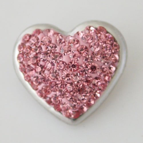 40421 - Snap - 20mm - Pink Rhinestone Heart