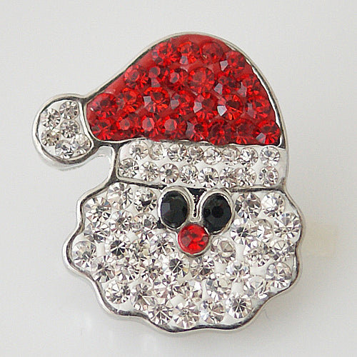 40532 - Snap - 20mm - Santa Claus - Rhinestones - Red Hat