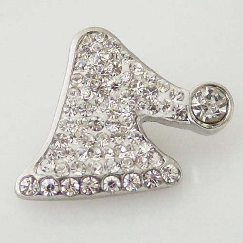 40535 - Snap - 20mm - Santa Hat - Clear Rhinestones