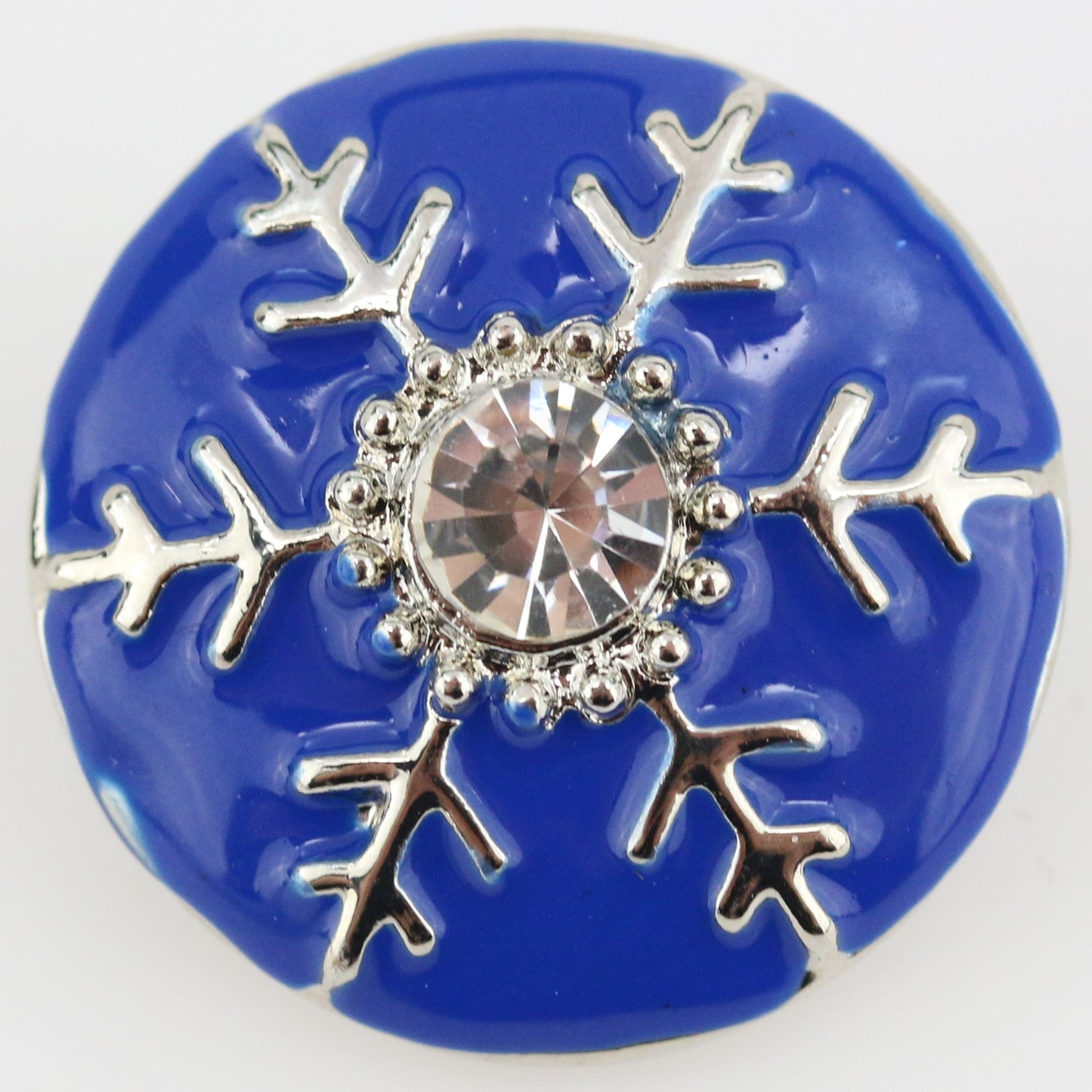 40593 - Snap - 20mm - Blue Enamel Snowflake