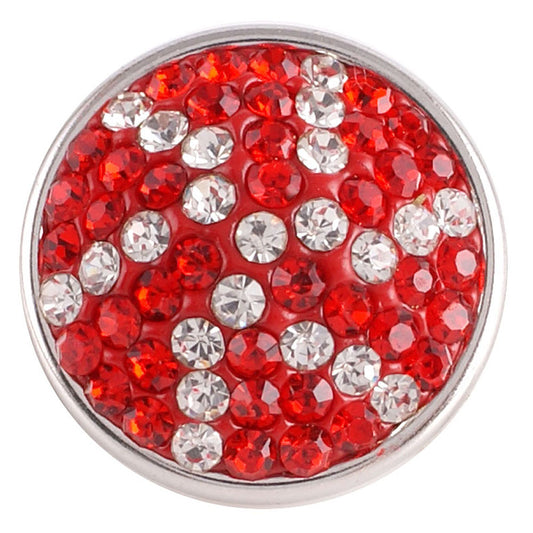 40677 - Snap - 20mm - Red/White Rhinestone Ornament