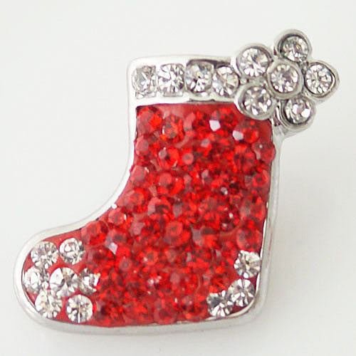 40702 - Snap - 20mm - Red Rhinestone Stocking