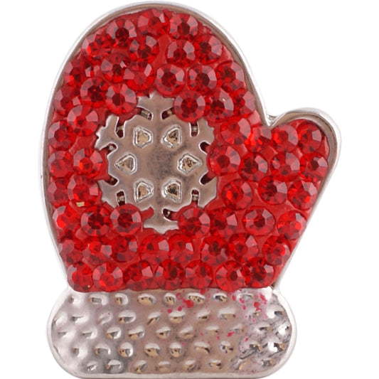 40728 - Snap - 20mm - Red Rhinestone Mitten