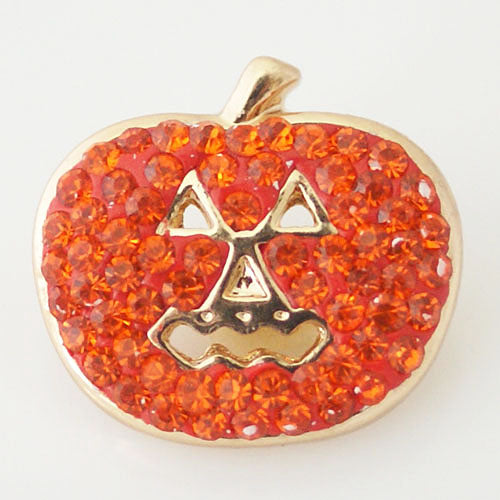 41024 - Snap - 20mm - Rhinestone Jack-O-Lantern