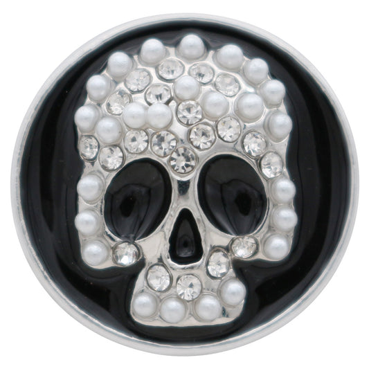 41121 - Snap - 20mm - Skull with Pearls and Rhinestones