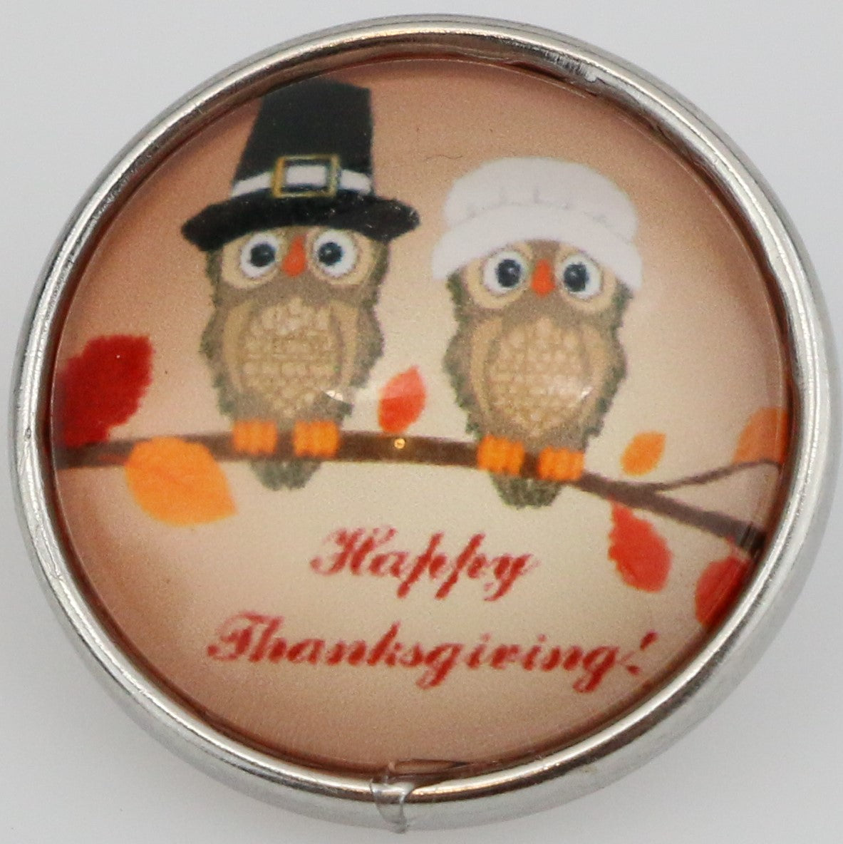 41205 - Snap - 20mm - Pilgrim Owls - "Happy Thanksgiving!"