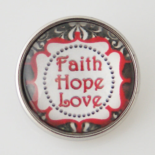 42002 - Snap - 20mm - "Faith, Hope, Love"
