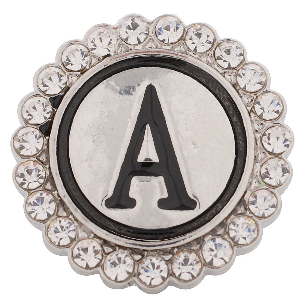 44000 - Snap - 20mm - Letter "A" - Rhinestones