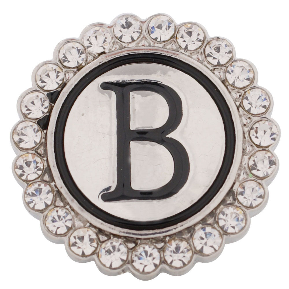 44001 - Snap - 20mm - Letter "B" - Rhinestones