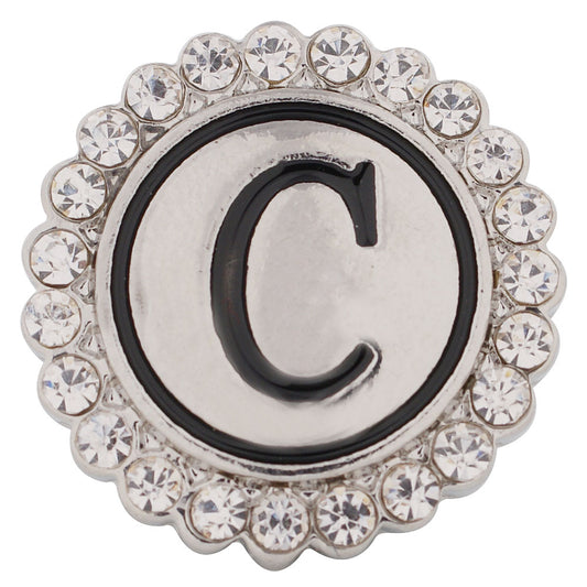 44002 - Snap - 20mm - Letter "C" - Rhinestones