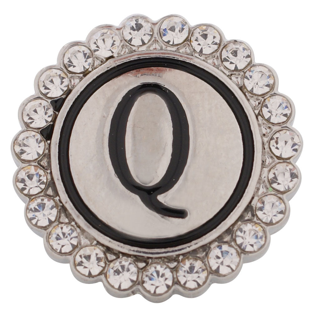 44016 - Snap - 20mm - Letter "Q" - Rhinestones