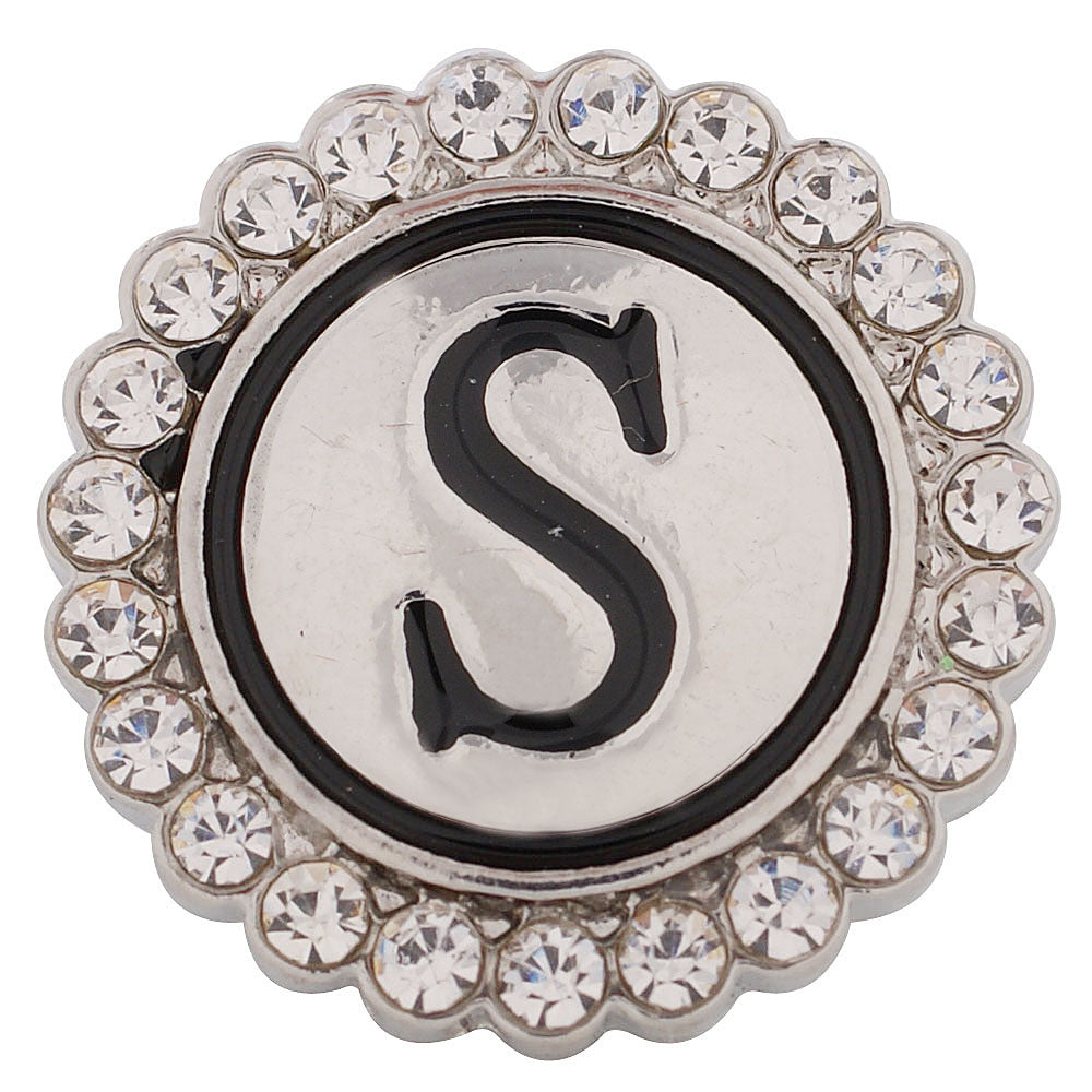 44018 - Snap - 20mm - Letter "S" - Rhinestones