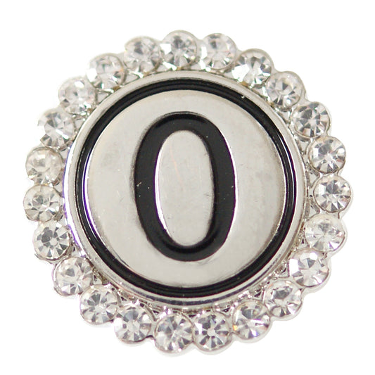 47000 - Snap - 20mm - Number "0" - Rhinestones