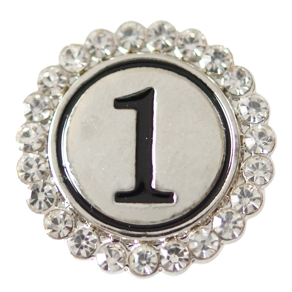 47001 - Snap - 20mm - Number "1" - Rhinestones